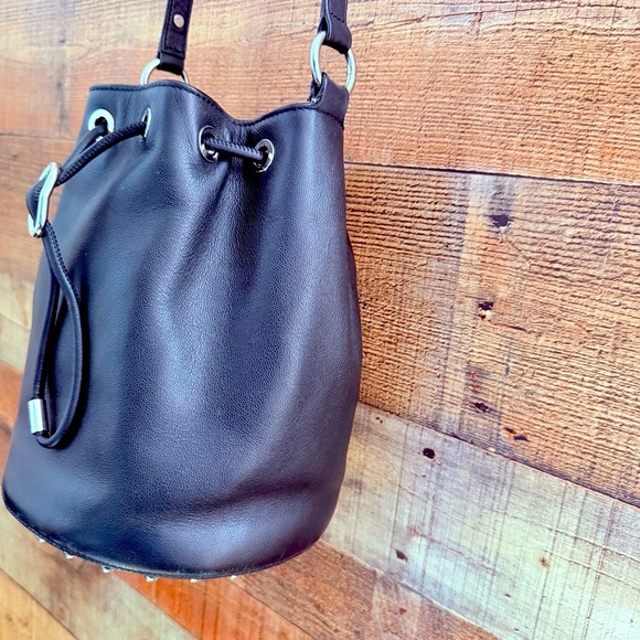 Alexander Wang Alpha Leather Studded Drawstring Bucket Bag - Picture 8 of 13